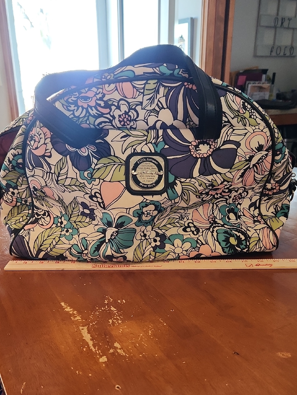 floral duffle weekender from designer Kathy Van Zeeland